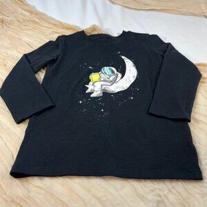 Cat & Jack Black Long Sleeve Space Tee Size 4T